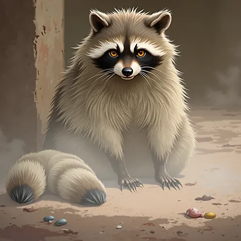 Make a sad raccoon 