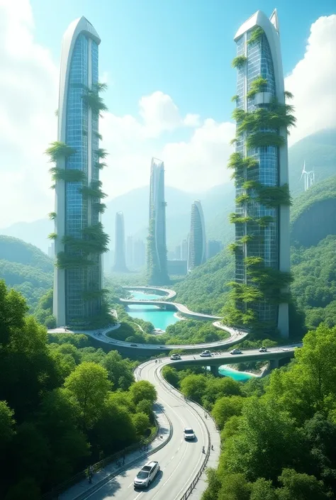 Image of a futuristic and sustainable city