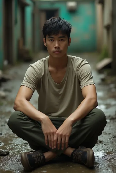 Young Handsome Asian Sketch
Thin, handsome, short hair, clothes, old short-sleeved T-shirt, worn with long pants, young Asian, handsome, attractive, charming, abandoned village, wet floor, free posture, sitting, young asian, wide-angle photo, high definiti...