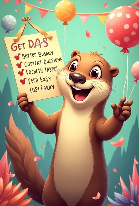 Happy Otter supporting list A with a poster 