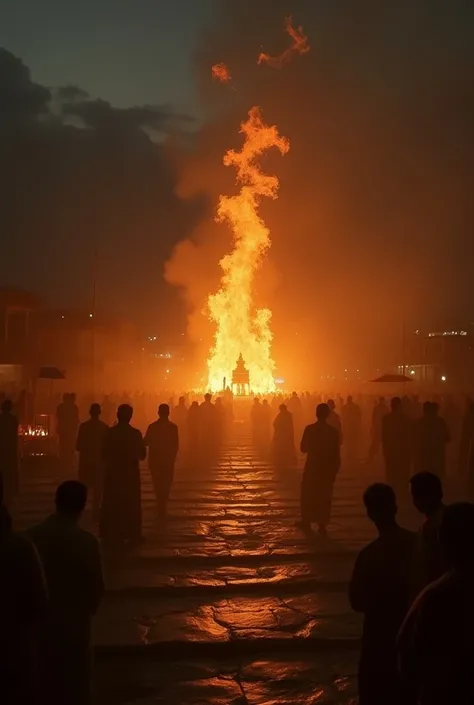 An eternal fire has been burning for centuries at Manikarnika Ghat,