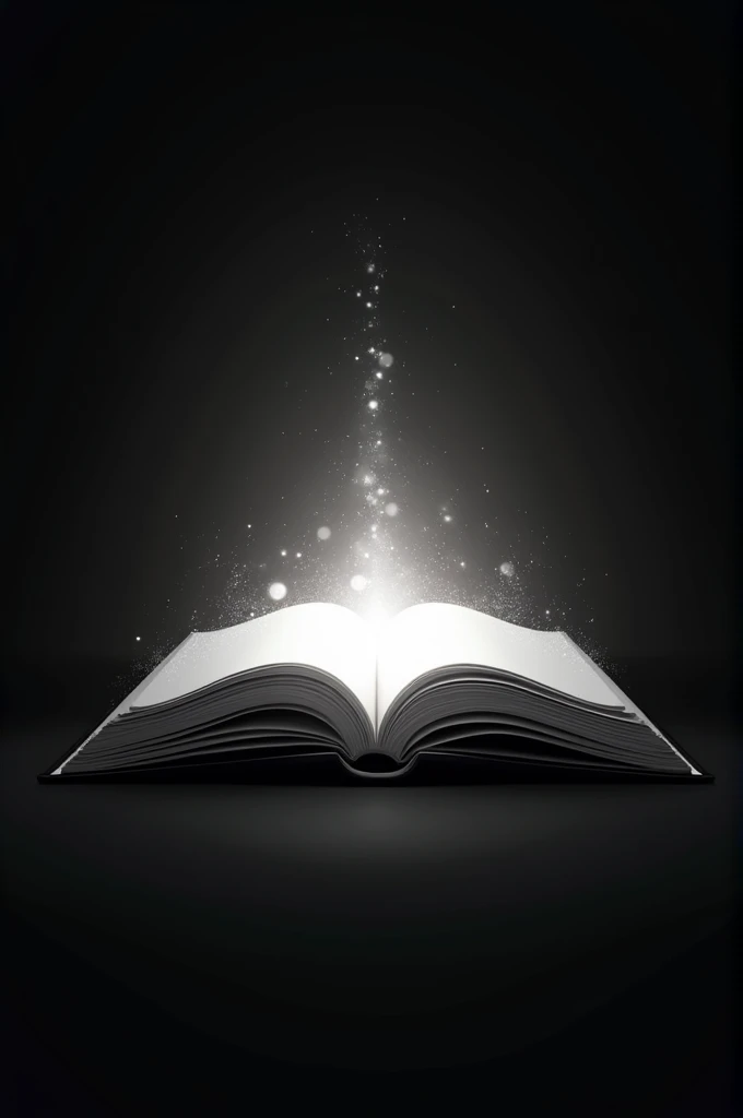  Creating a kind of black and white 2D logo and relating to the destiny of knowledge in the form of a book lying open, on that book and a little sparkle around that shape , simply doesnt and add a light source coming from the pages ,take the form of a logo...