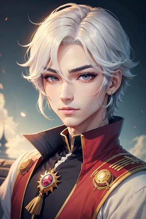 Prince of White Eyelashes anime style 