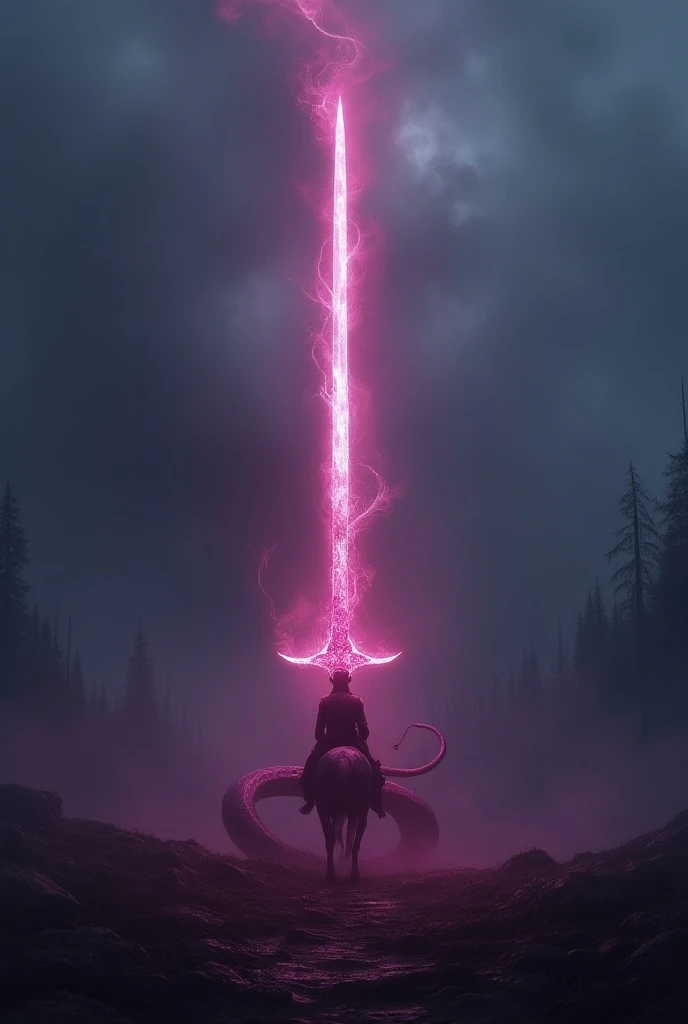 Amidst the oppressive gloom and the pervasive smell of blood, a thick, swirling blood mist rises, casting a sinister red haze over the landscape. Despite the grim environment, a mystical sword stands out, radiating a majestic aura that pierces through the ...