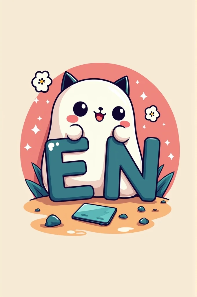  Create a logo for a somewhat kawai company with the initials E.N related to electronic products such as laptops 