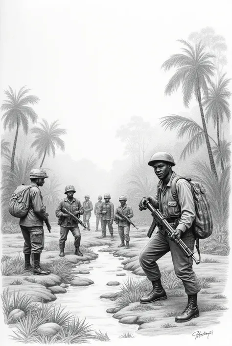 
Congo Operation, 1961 pencil drawing picture


