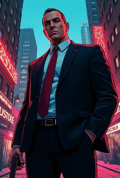 Gta 5  Michale 
character in comic type like marvel comic