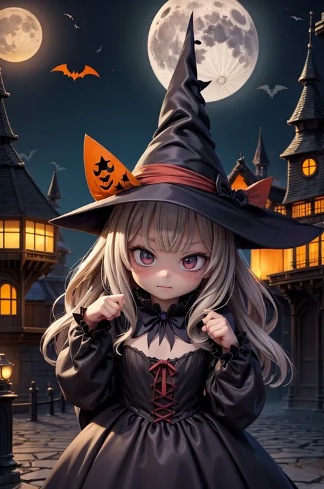 Halloween, Halloweenな背景, night, Dark Castle, Bats, Halloweenカボチャ, Giant Moon