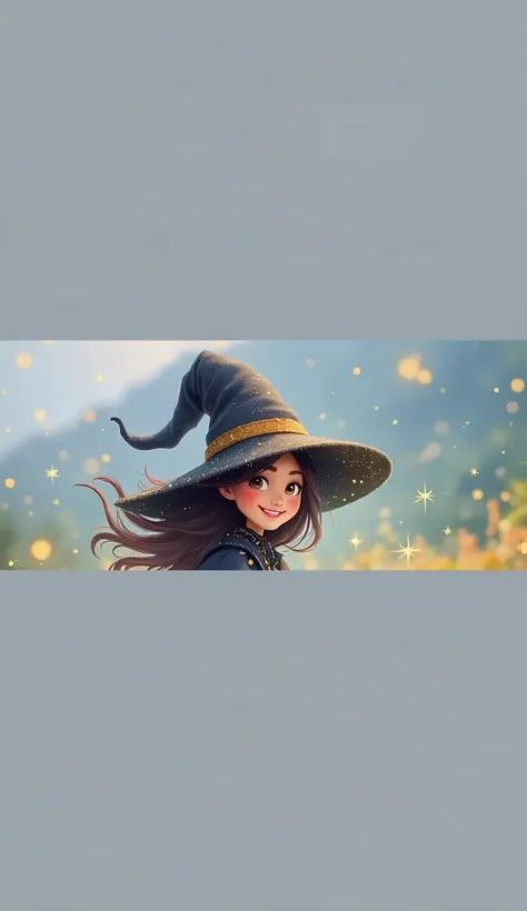 Smile, Witch Hat, Sparkle, Illustration, 