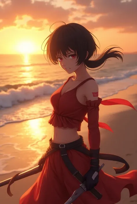 Ryuko Matoi on the beach