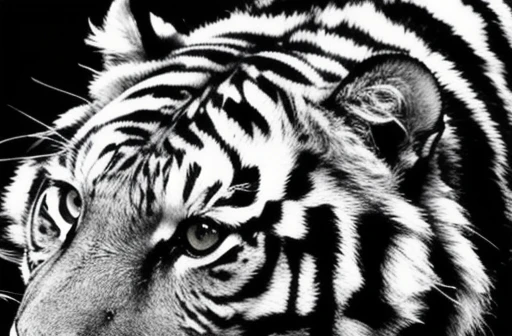 monochrome,tiger