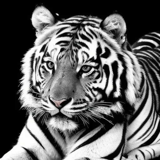 monochrome,tiger