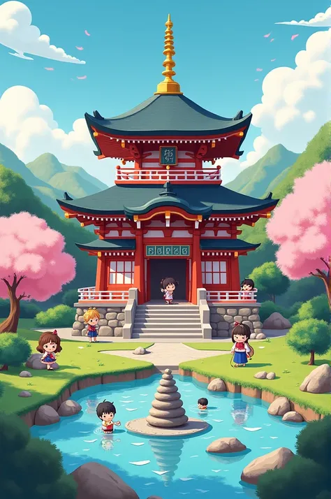 JAPANESE TEMPLE CARTOON