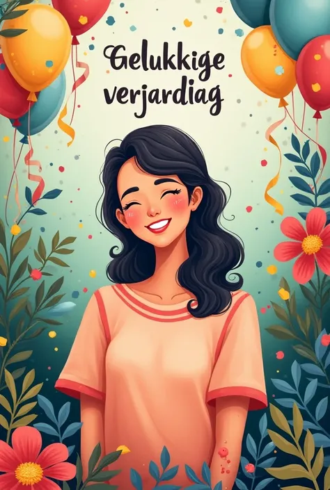 Create a adult happy Birthday e card with this text "Gelukkige verjaardag Lisbeth"