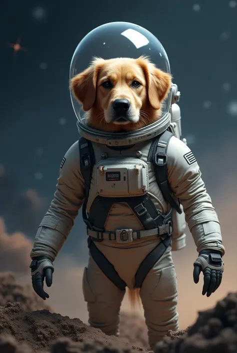 an astronaut dog