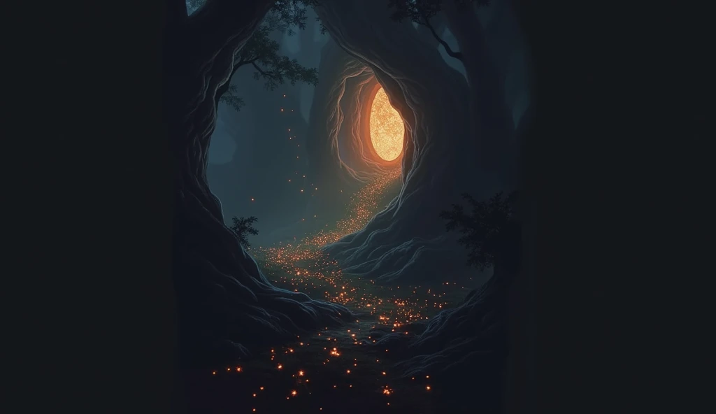 A swarm of fireflies, Dark Forest, Portal