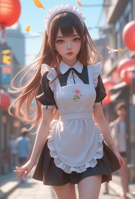 (super cute face:1.2),(sparkling clear attractive large glowing eyes:1.4), (japanese idol face:1.5),very beautiful cute girl, (eleven years old:1.2),(baby face:1.4),exquisite smooth and silky long brown hair,fair skin,(happy cheerful smile),professional po...