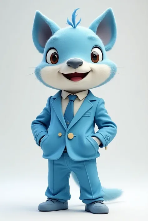 PlimPlim in blue and white suit ,3D ,png