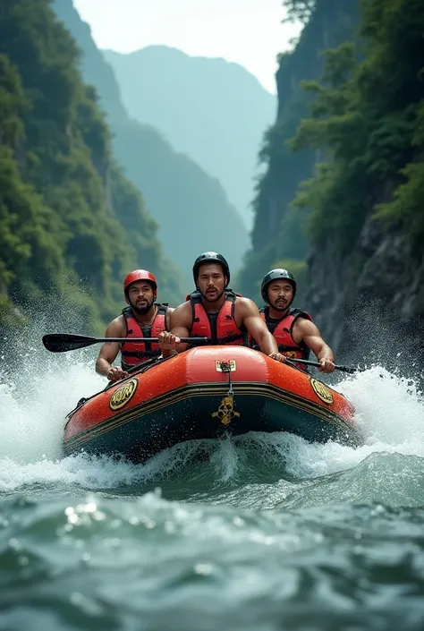 3 Men Indonesia Rafting SCARED