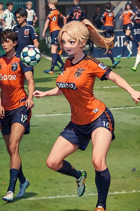 masterpiece,Best Quality,Ultra HD Explained,Full HD,16k, super resolution,Accurate human body,Correct human anatomy,Obscene, SMILE THAT INVITE MEN TO SEX,(( soccer stadium,lawn,Spectator seats)),((((Playing soccer:2.0,)))),One Woman:2.0,(((Soccer ball))),L...