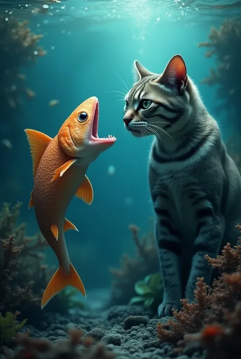 Cat and sharkfish ka image