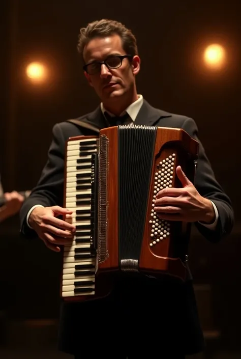 Accordionist with button accordion