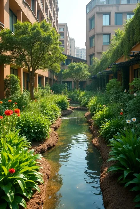 Photo illustrant un jardin en milieu urbain en Afrique pour une surface de 200m² faisant du Maraîchage et du composte ainsi la Pisciculture 