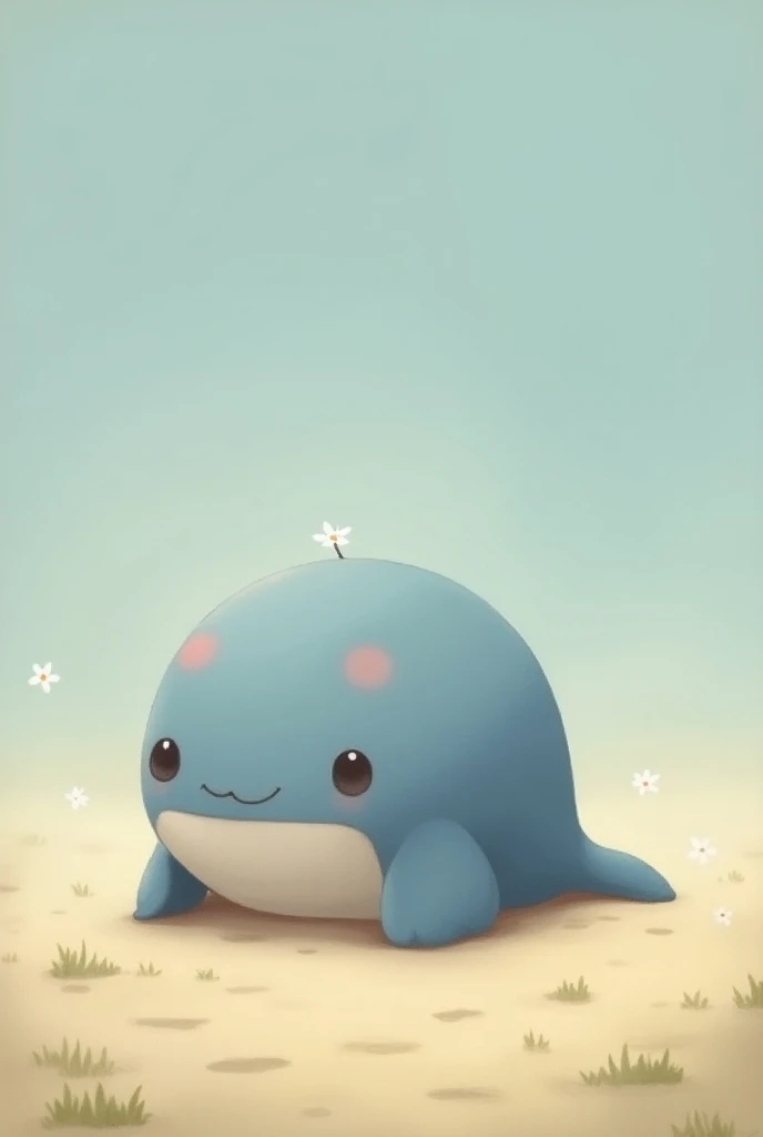 Little whale sitting on the ground with small arms 
And little legs