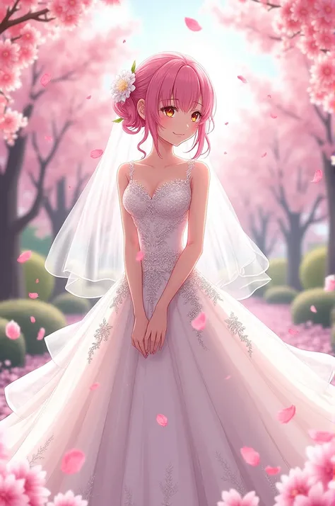 Mitsuri kanroji wearing wedding dress