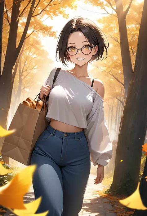 RAWphoto,photorealistic,8k16k,best quality,perfect anatomy,perfect detailed,ultra highres, extremely detailed eyes and face,gleaming skin,shiny skin,1girl,Japanese,black short hair,pixie cut, (wearing glasses:1.3),(parted bangs,forehead:1.2),round face,med...