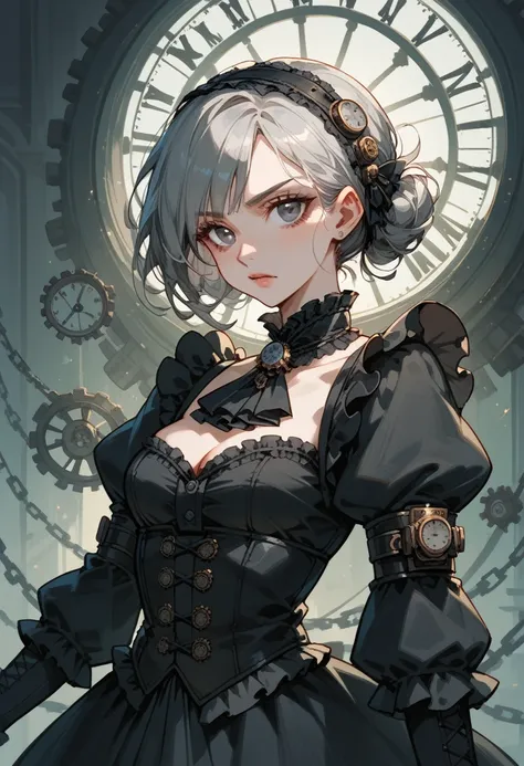 gray eyes gothic steampunk magic