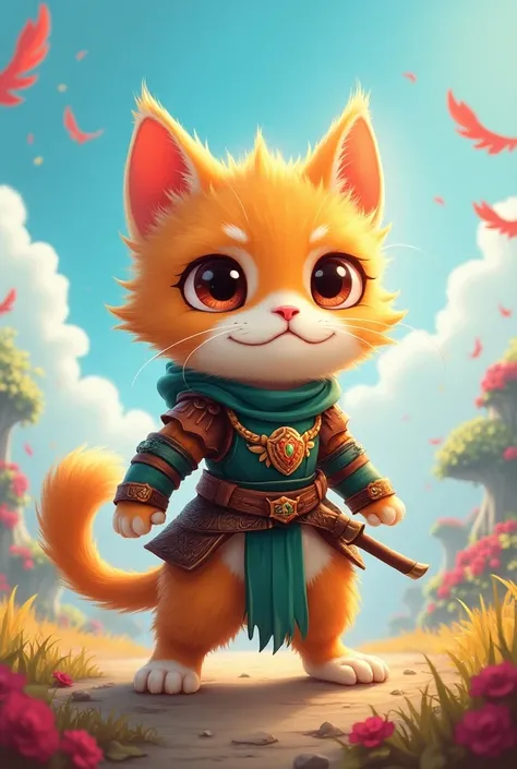 Cute cat warrior style 