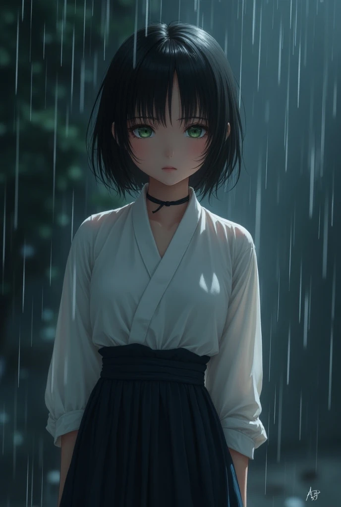 wetting formal skirt costume change clothes wetting shirt in rain and moon light expressing embarrassment and naive tension caused by pleasure with wetting whole body action Neat (clean, beautiful, simple) Japanese beautiful girl Age is teenager Small face...