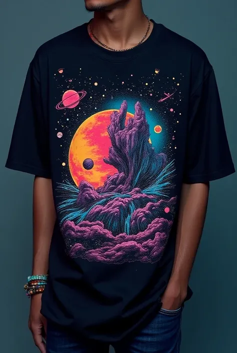 t shirt de marque , "space" type stussy