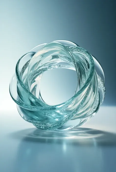 An abstract ring made of flowing glass, closeup of a ring, capturing the movement and energy of wind and air currents. photography. trending on artlist, Hyper-realistic, 16k resolution, intricate details. (masterpiece, award winning artwork) many details, ...