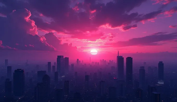  very purple dark Sunset in tokyo
