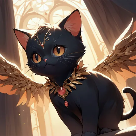 cat man， Wings ，Cute little， high resolution ，detail