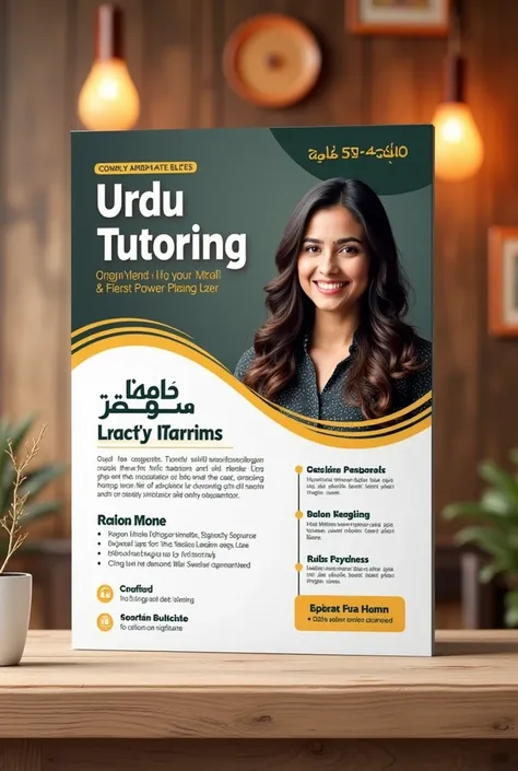 A flyer of home and. Online tuition 
For Urdu subject 
