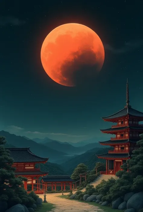 Real image of a lunar eclipse in the Japanese Evoca 250 years ago
