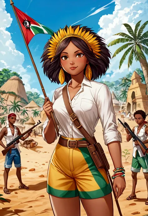 Crée une image 
Le thème cest free fire Madagascar 
Il faut que le mot Free fire et garena soit visible et le mot Madagascar et le drapeau national malgache est visible 
Le mot Madagascar devrait juste au dessous de Free fire et le mot garena devrait ajout...