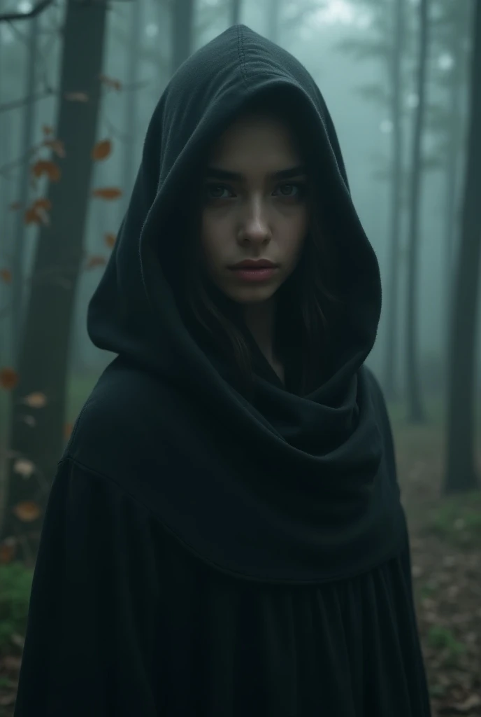 mysterious girls picture. Think about elements like shadowy lighting, an intriguing background, and subtle expressions. You might consider a girl in a flowing dress standing in a foggy forest, or a close-up of her face partially hidden by a hood. Let me kn...