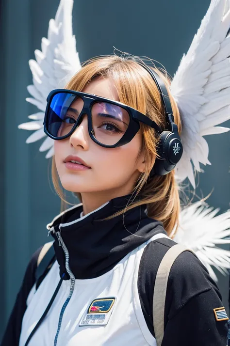 Angel wearing pilot goggles