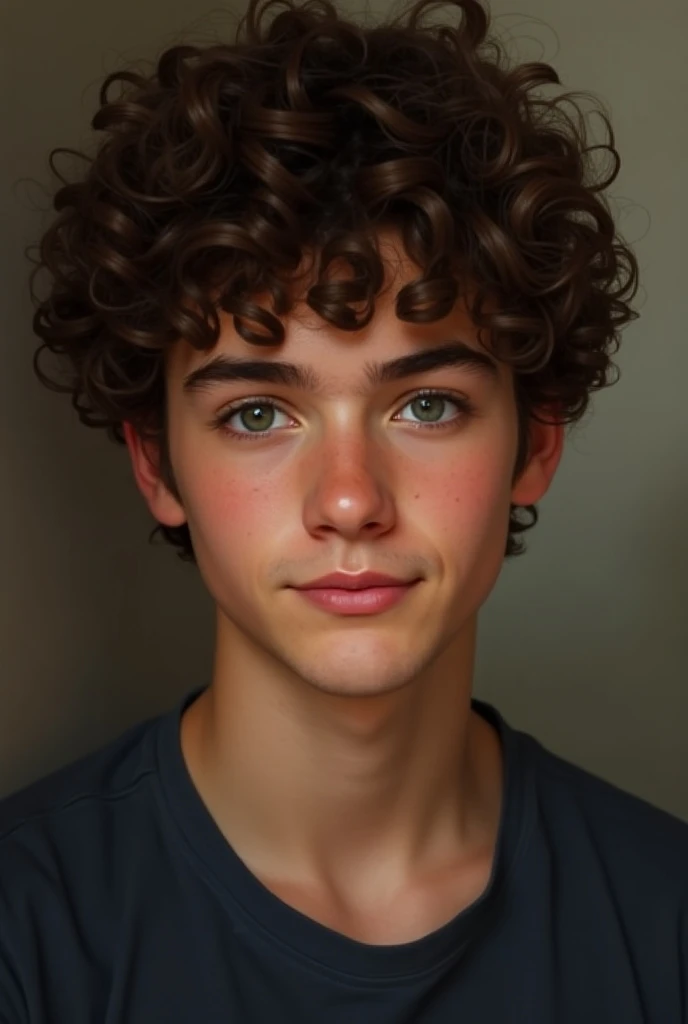 17-year-old curly-haired brunette male 