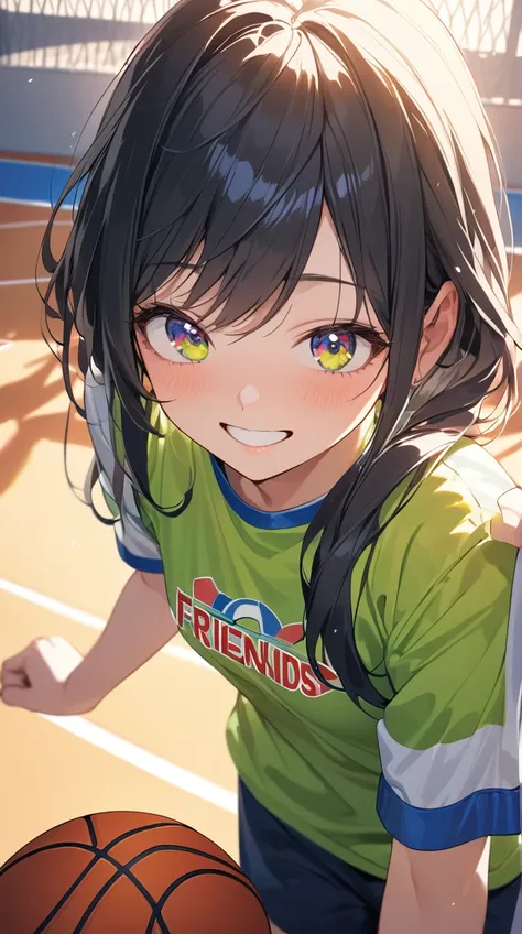 One Girl、Cheerful expression、 Vibrant Eyes 、Medium-long hair、 Sporty Uniform 、Cheerful personality、Small breasts、Sports lover 、  
break、  
 Fresh Afternoon Light 、( Dynamic Shadows :1.2)、 Vibrant Atmosphere 、 Energetic Energy、 Freshness of Youth 、  
break、...