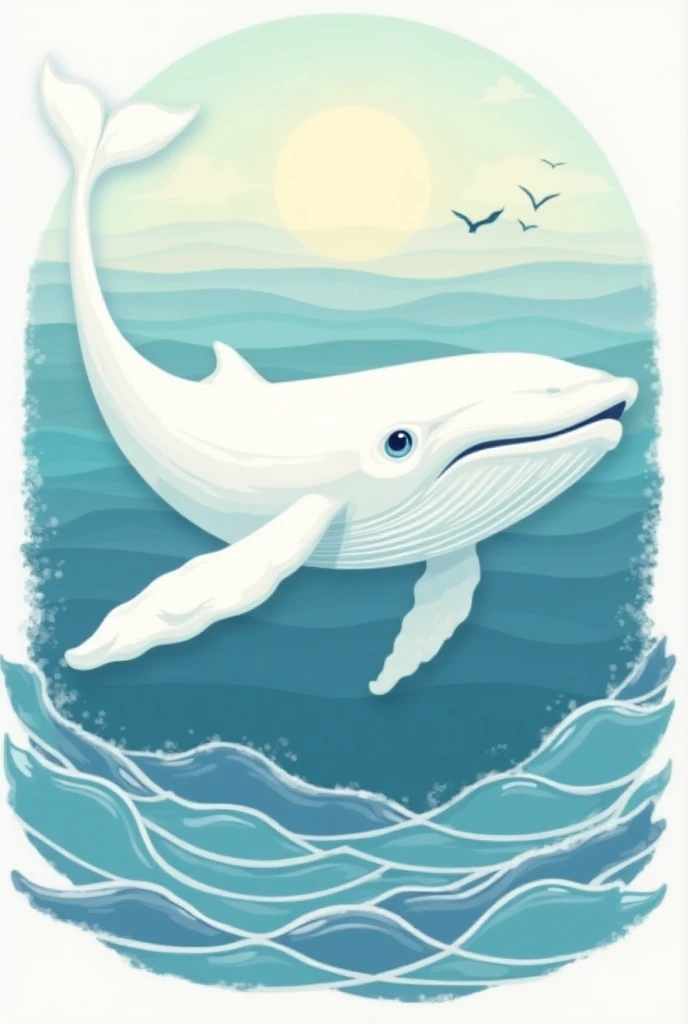 create for me a White Whale Logo with Use for my book shop