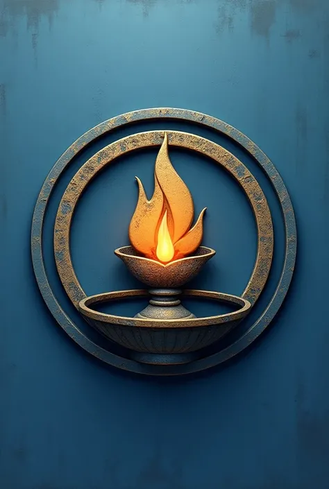 * "Round logo  in which named"JEEVAN JYOTI HOSTEL", featuring a central flame and a surrounding circle, colors: blue, gold"
You can also add other elements or details:
 * Symbol: "A lotus flower, a lamp"
 * Texture: "Embossed, textured"
 * Style: "Vintage,...