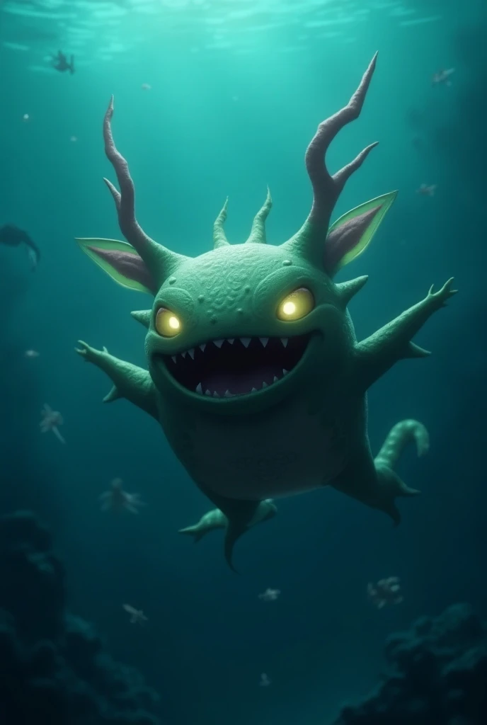 pokemon Chinchou ocean floor backdrop open mouth vore