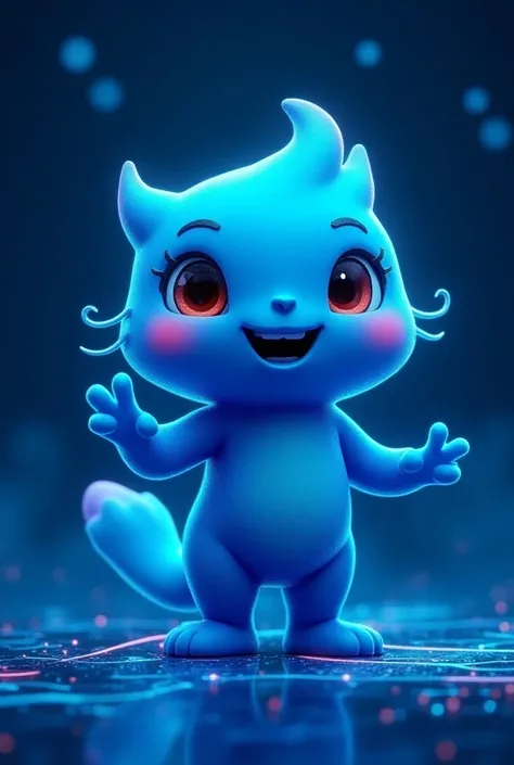 Blue internet mascot 