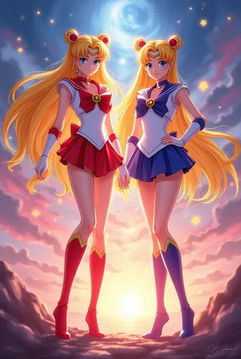 Sailor Moon with Sailor Venus