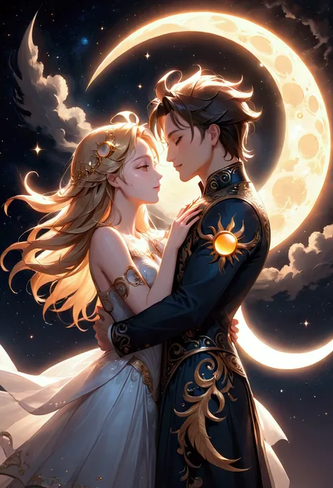  Male Sun and female moon in love